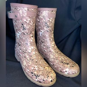 Hunter Boots. US size 8. Purple particle print